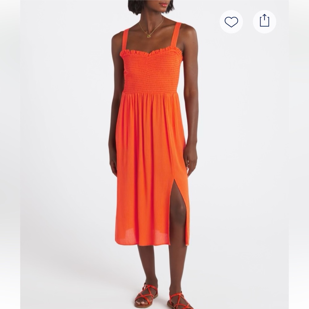 Market & Spruce Laina Smocked Sweetheart Neckline Dress